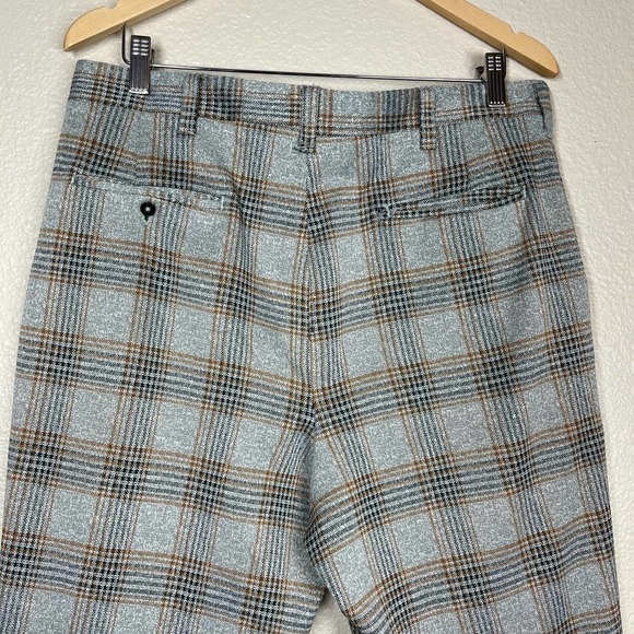 Vintage 70’s Hagar Slacks Plaid Ankle Pants Unisex High Rise Grey/Gold Size XL - Picture 8 of 12